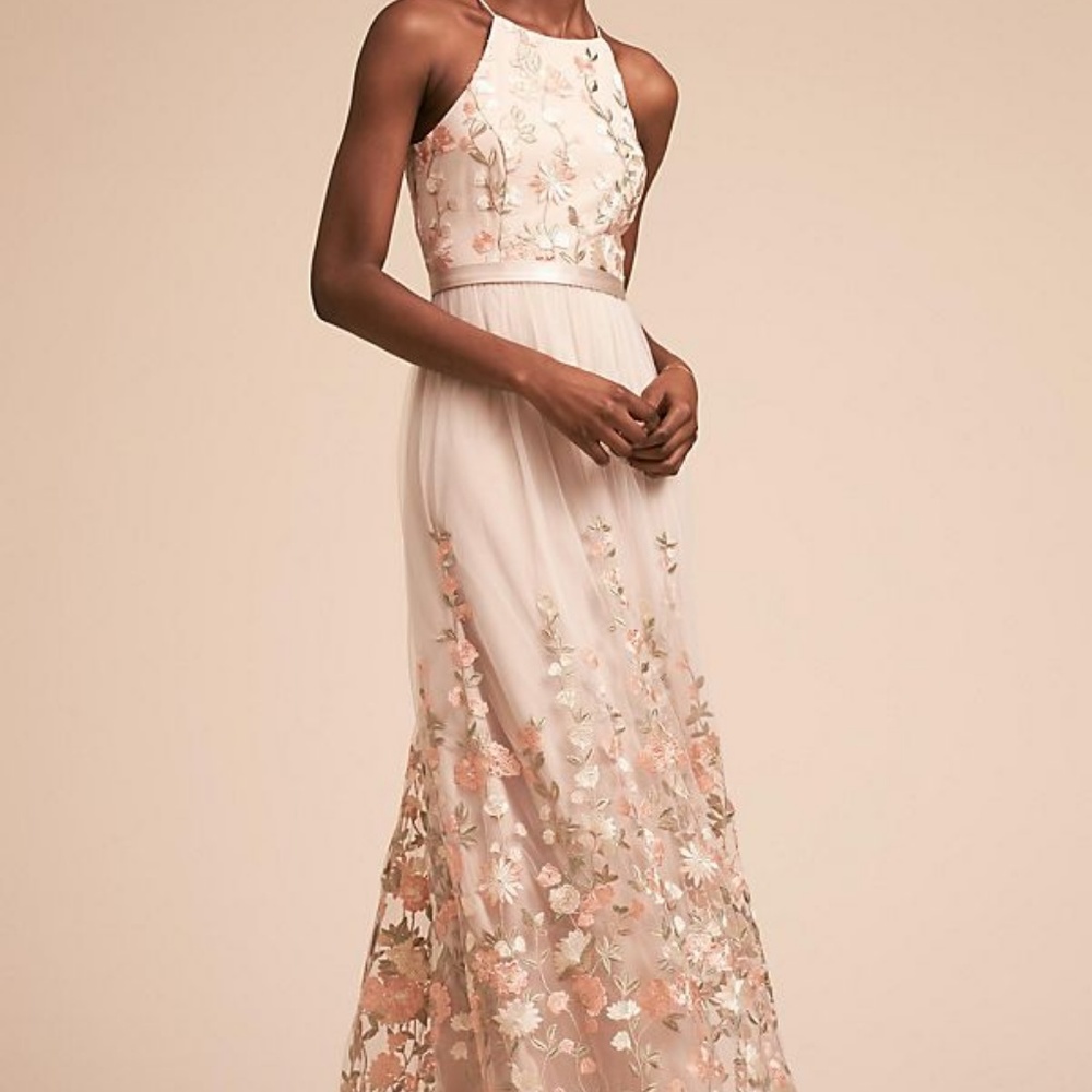 BHLDN Shannon Floral Dress in Blush